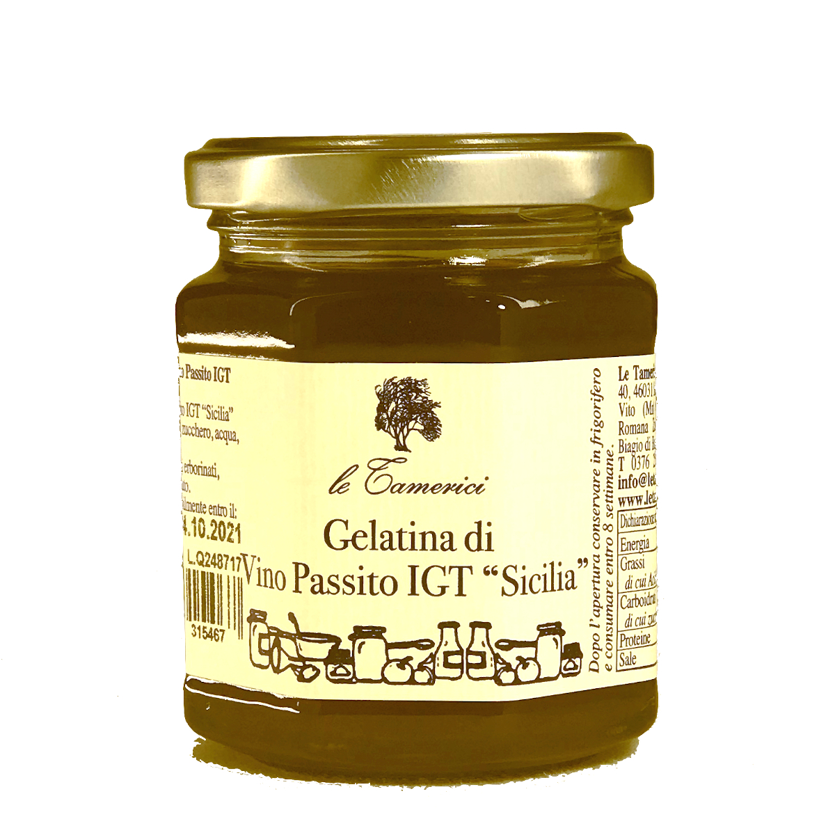 Gelatina di Vino Passito IGT ,Sicilia' - Weingelee aus Dessertwein - Le Tamerici